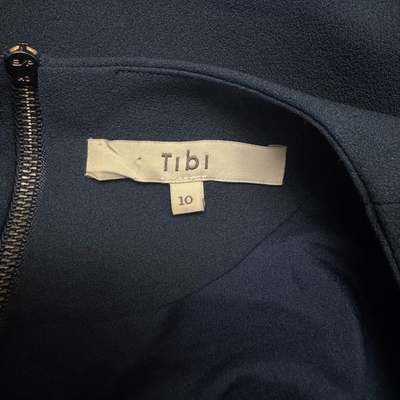 Tibi Bell Sleeve Sheath Dress Midnight Navy Blue Size 10 Office Career Cocktail - Picture 9 of 12